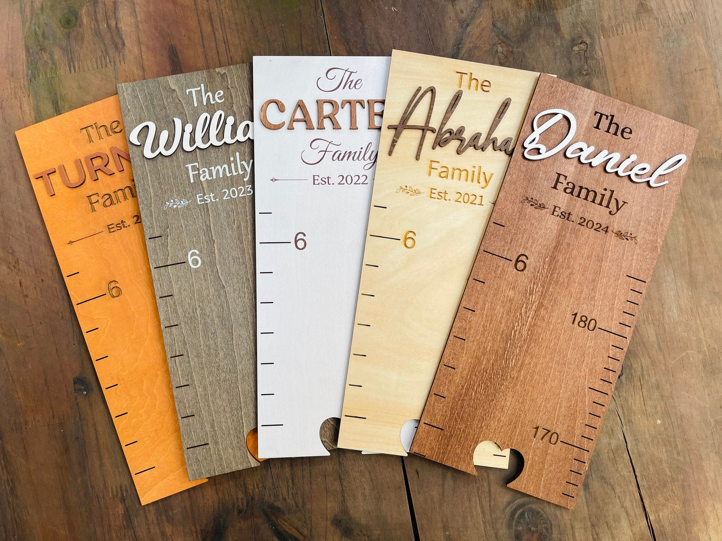Family Growth Chart Personalized Wood Growth Chart Height Chart for Kids Height Ruler for Wall Wooden Nursery Decor Baby Shower Gift