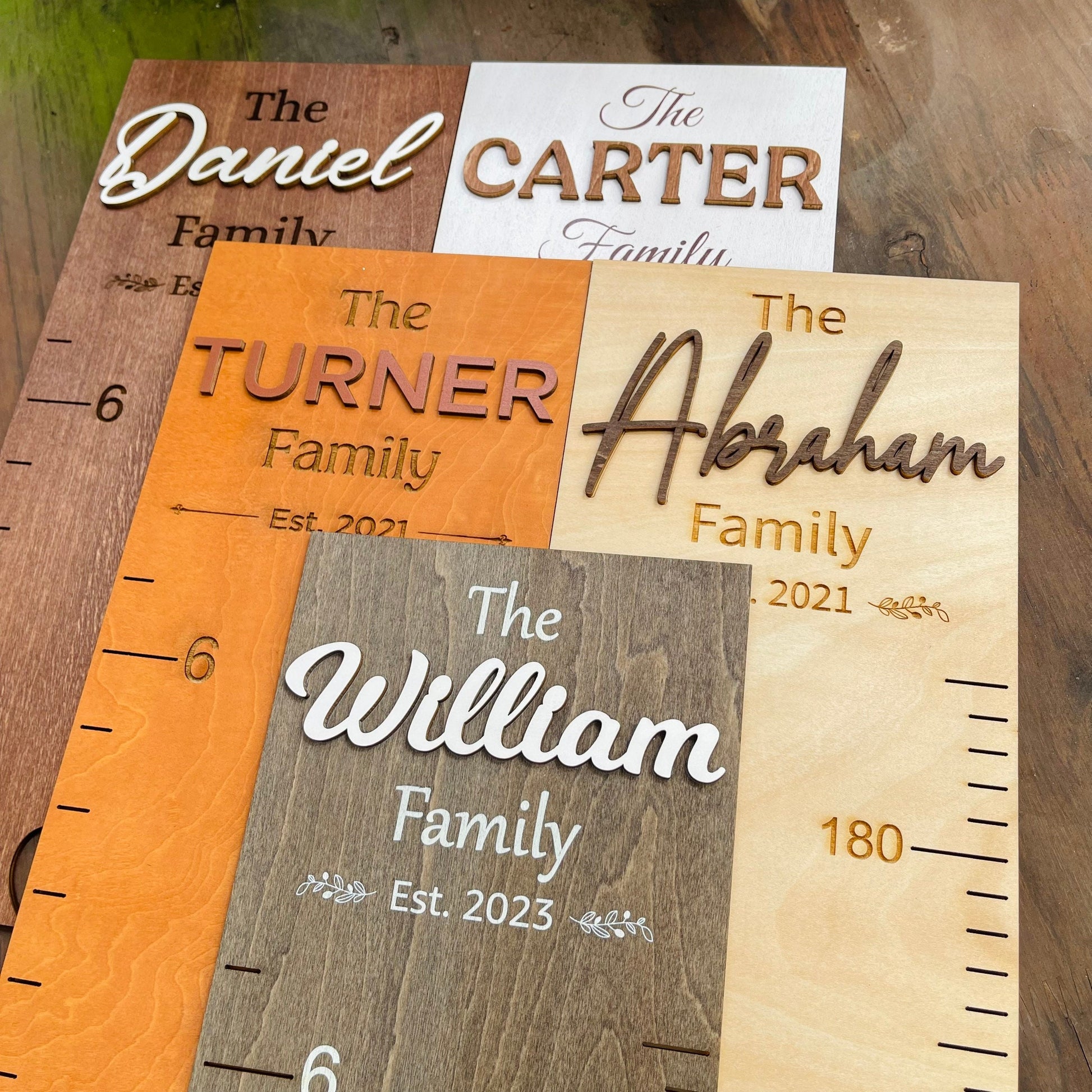Height Chart Personalized Wood Growth Chart Height Chart for Kids Height Ruler for Wall Wooden Nursery Decor Family Growth Chart