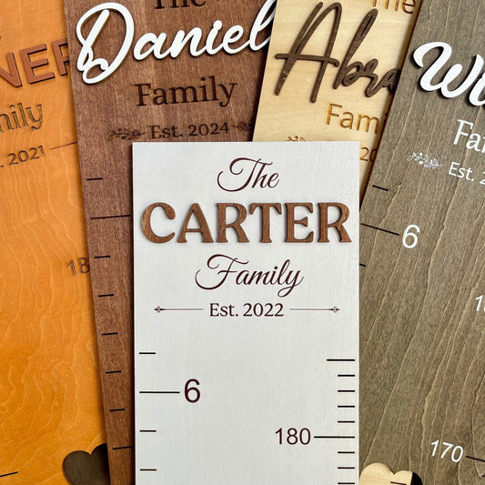 Family Growth Chart Personalized Height Chart Growth Chart for Kids Baby Height Ruler for Wall Nursery Decor