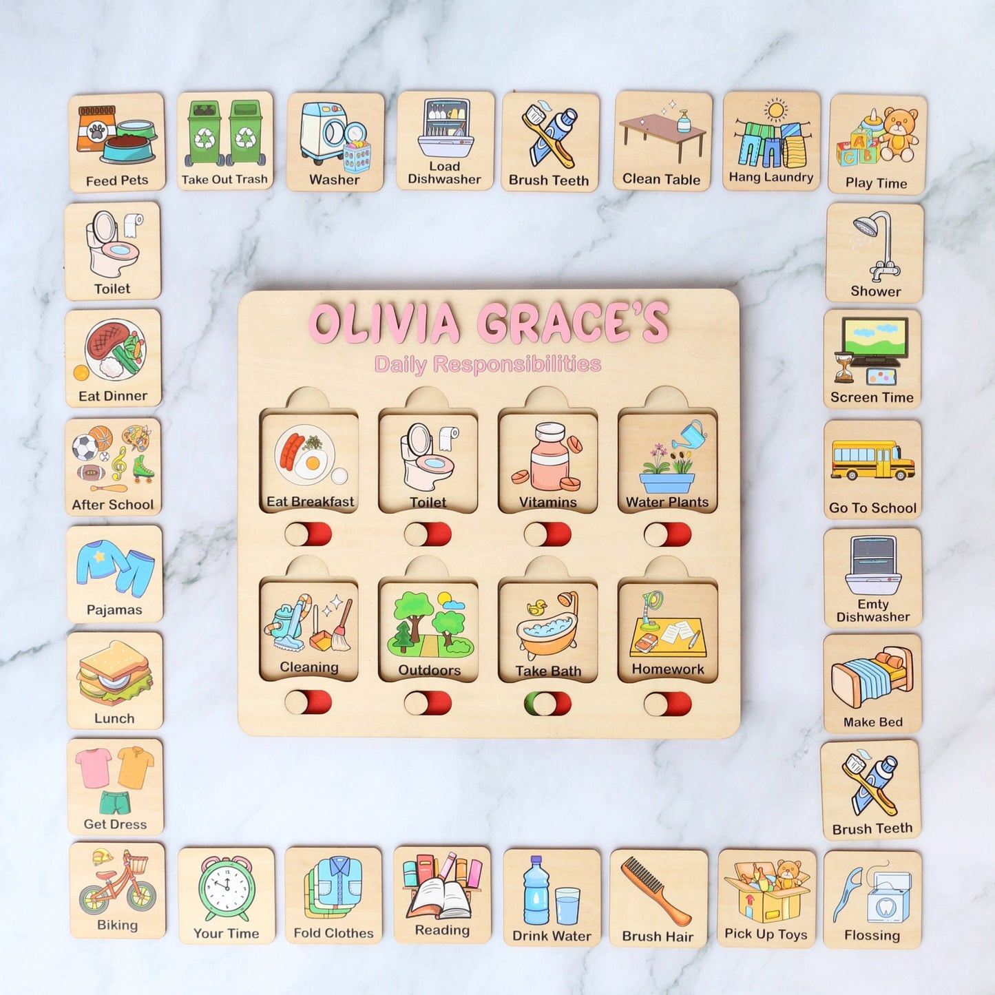 Chore Chart for Kids, Kids Daily Responsibilities Chart, Kids Chore Chart, Daily Checklist, Daily Task List, Toddler Routine Chart