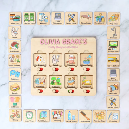 Chore Chart for Kids, Kids Daily Responsibilities Chart, Kids Chore Chart, Daily Checklist, Daily Task List, Toddler Routine Chart