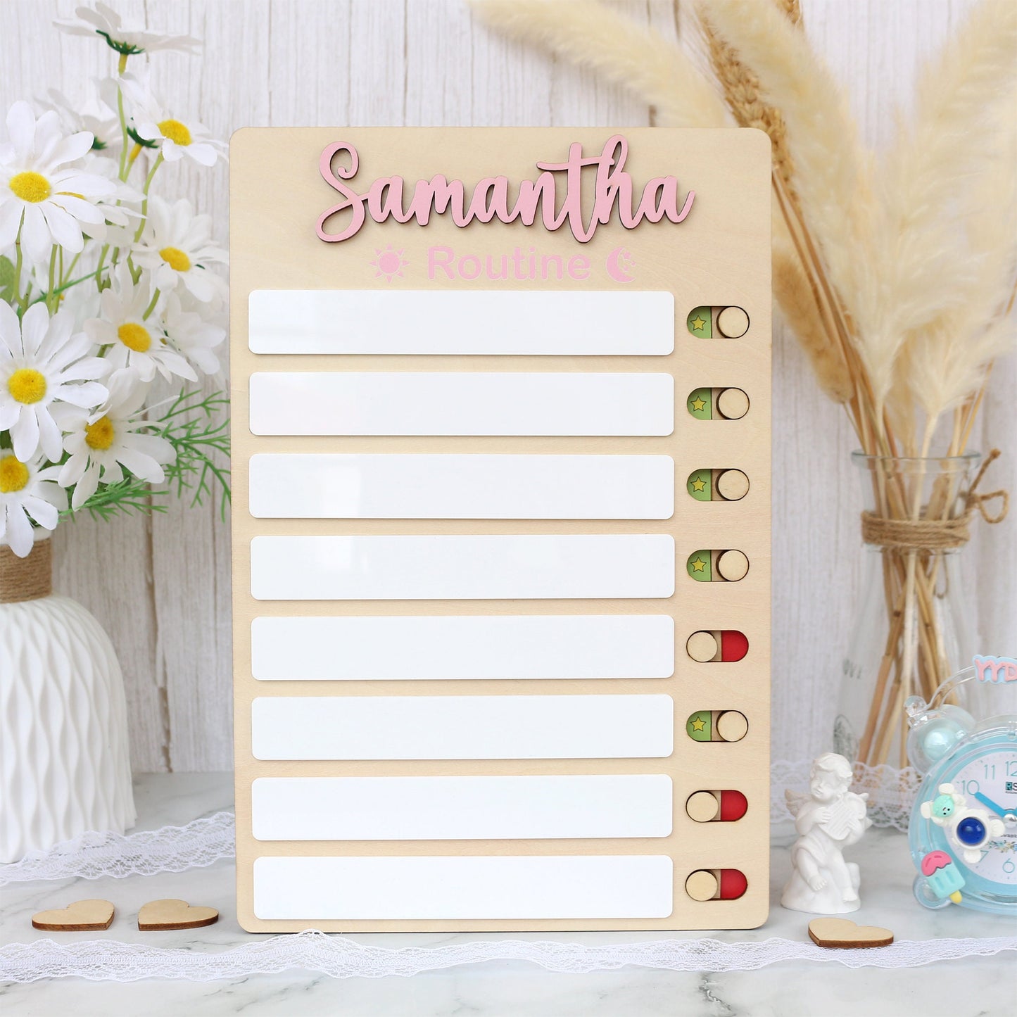 Sliding Routine Chart, Personalized Chore Chart for Kids, Daily Checklist, Kids Daily Tasks, Daily Routine Dry-erase