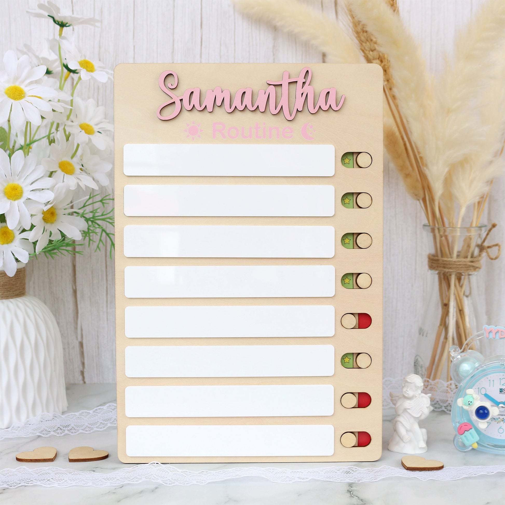 Sliding Routine Chart, Personalized Chore Chart for Kids, Daily Checklist, Kids Daily Tasks, Daily Routine Dry-erase