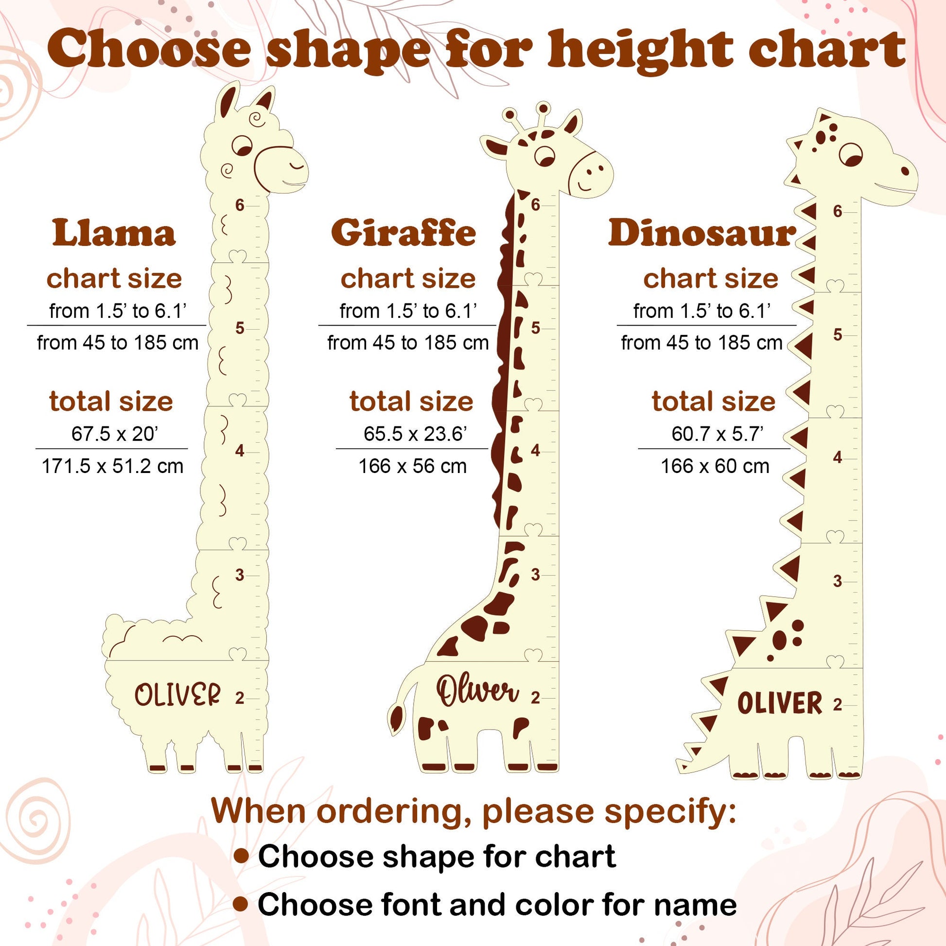 Giraffe Growth Chart for Kids Personalized Height Chart Wooden Height Ruler for Nursery Decor Baby Shower Gift Baby Room decor Gift for Kids