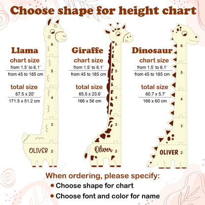 Giraffe Growth Chart for Kids Personalized Height Chart Wooden Height Ruler for Nursery Decor Baby Shower Gift Baby Room decor Gift for Kids