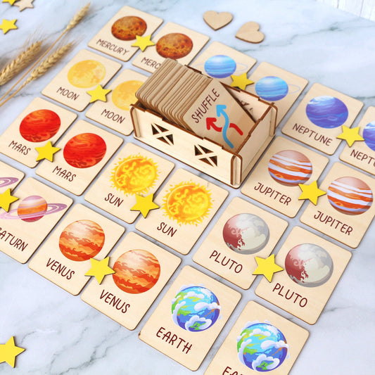 Memory Game for Kids - Matching Cards - Wood Montessori Toys - Learning Toys For Toddlers - Farm Animals Matching Cards- Gifts for Kids