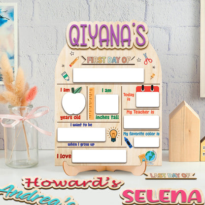 Personalized First Day Of School Sign, 1st Day Of School Sign, Dry Erase School Sign, Reusable Back To School Sign For Photos, School Board