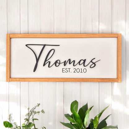 Family Name Sign, Custom Name Sign, Wedding Gift, Housewarming Gift, Realtor Gift, Personalized Last Name Wood Sign, Established Family Sign