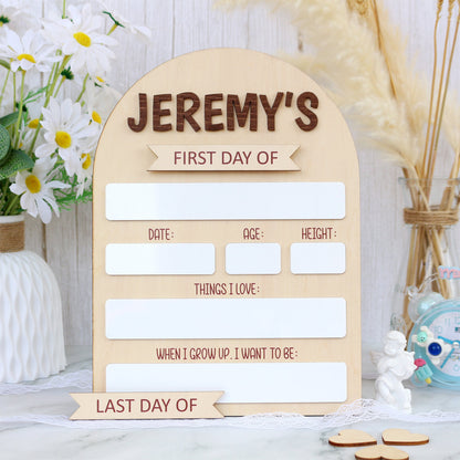 First Day of School Sign, Back to School Board, Last Day of School, Personalized Photo Prop, Reusable Sign, Sign for School Pictures