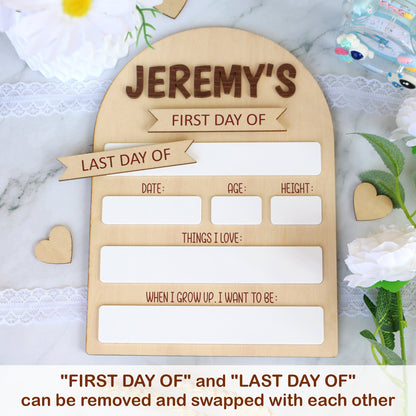 First Day of School Sign, Back to School Board, Last Day of School, Personalized Photo Prop, Reusable Sign, Sign for School Pictures