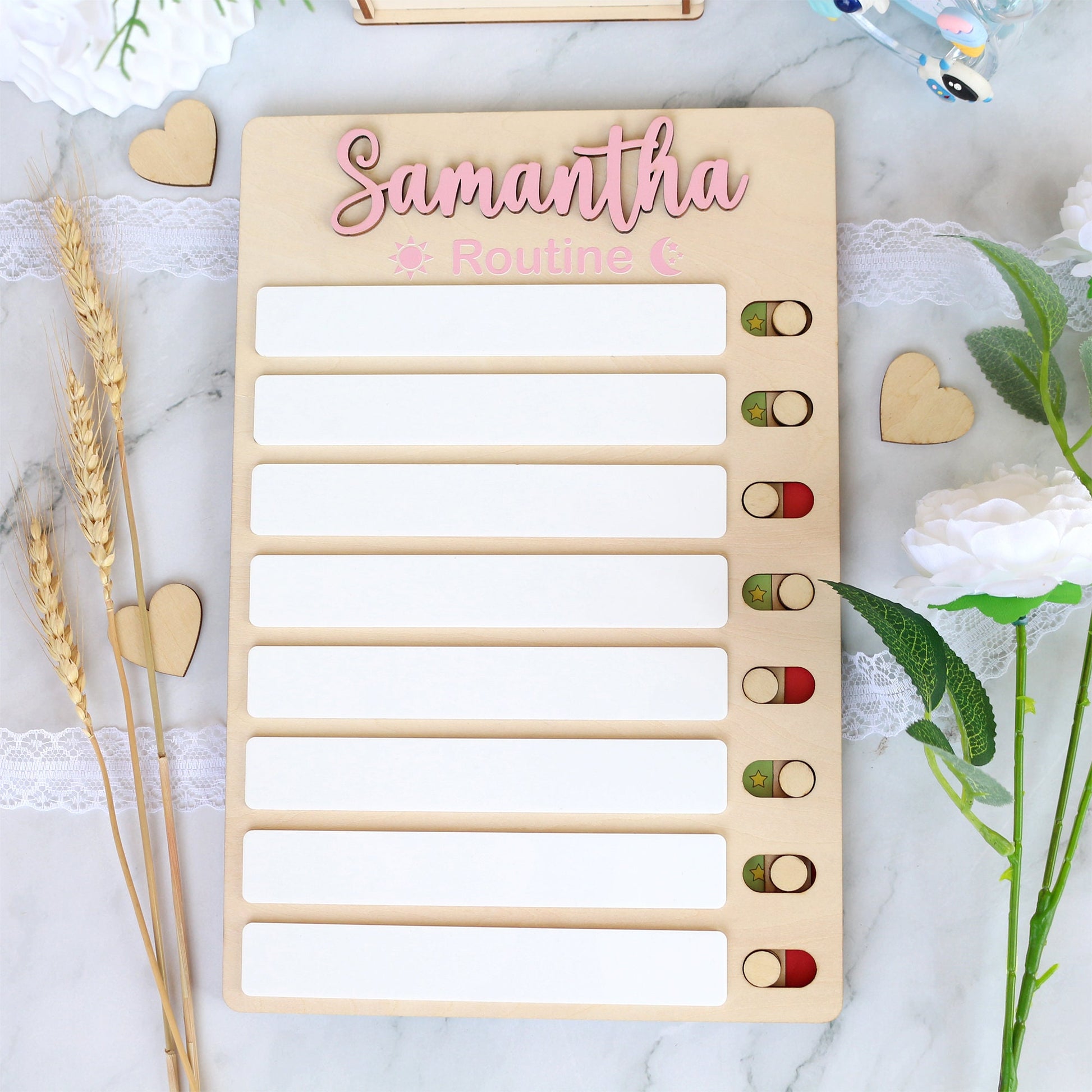 Sliding Routine Chart, Personalized Chore Chart for Kids, Daily Checklist, Kids Daily Tasks, Daily Routine Dry-erase