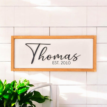 Family Name Sign, Custom Name Sign, Wedding Gift, Housewarming Gift, Realtor Gift, Personalized Last Name Wood Sign, Established Family Sign