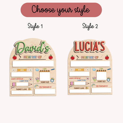 Custom First Day of School Sign, Wooden School Board Gift for Students, Custom First Day Of School Board, Personalized Back To School Sign