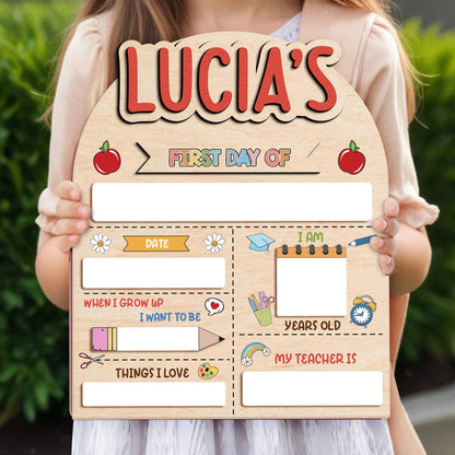 Custom First Day of School Sign, Wooden School Board Gift for Students, Custom First Day Of School Board, Personalized Back To School Sign