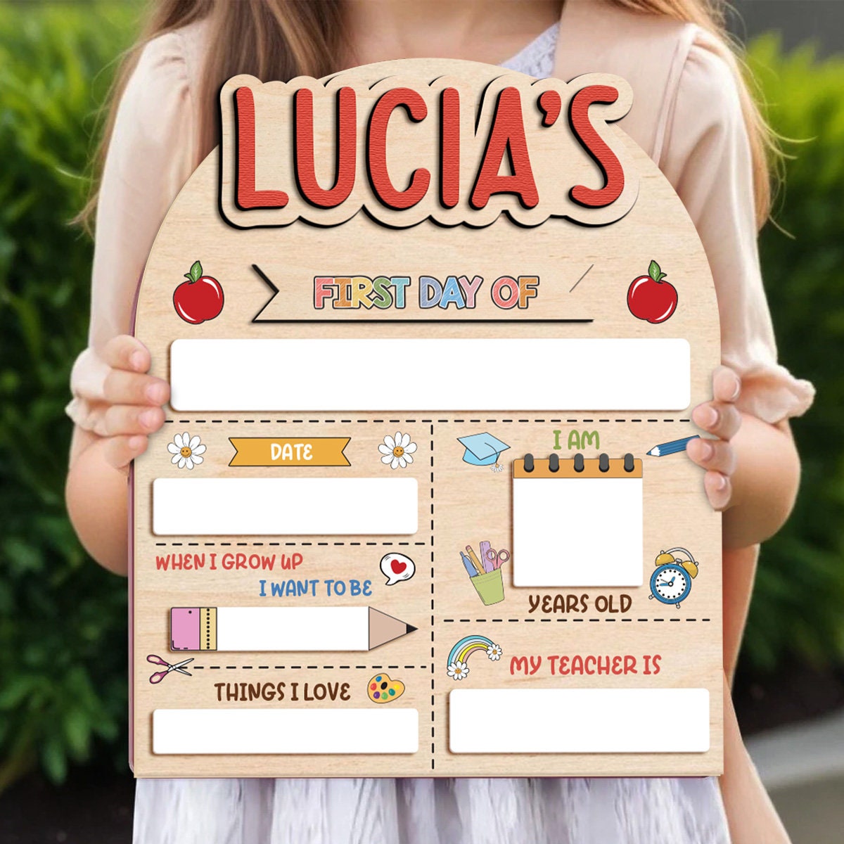 Personalized First Day Of School Sign, Custom First & Last Day of School Sign, Custom School Board Gift for Student, 1st Day of School Board