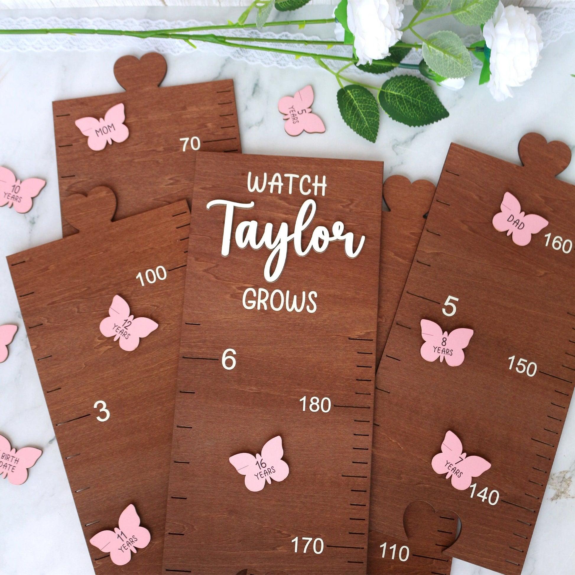Growth Chart Markers Personalized Height Marker for Growth Chart Wooden Growth Chart Markers