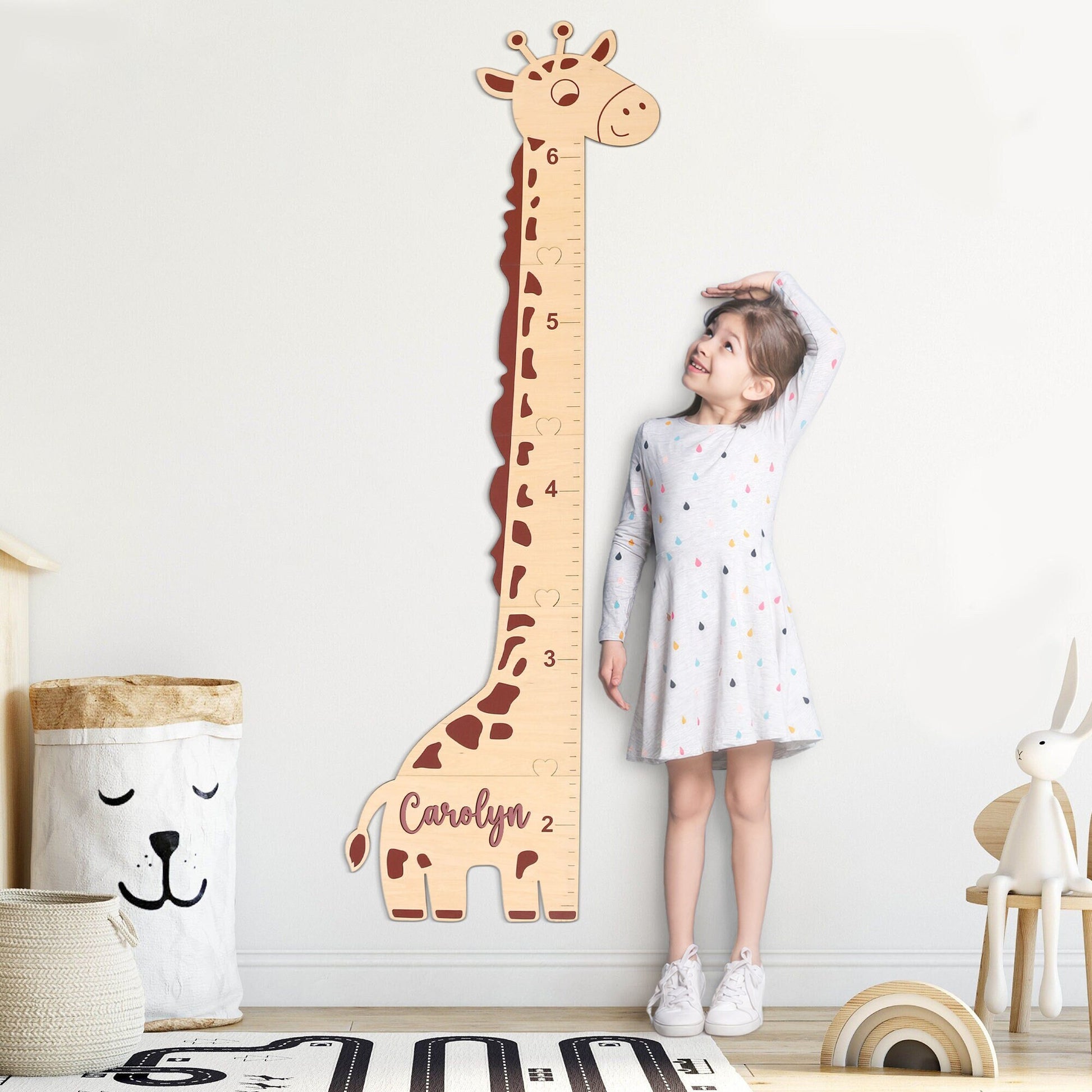 Giraffe Growth Chart for Kids Personalized Height Chart Wooden Height Ruler for Nursery Decor Baby Shower Gift Baby Room decor Gift for Kids