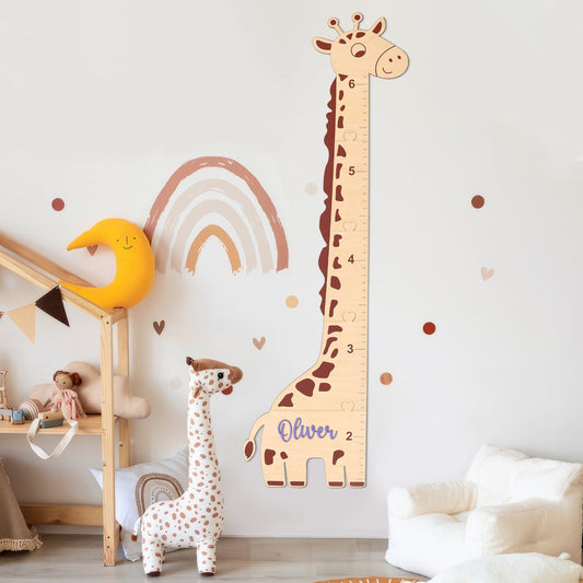 Giraffe Growth Chart for Kids Personalized Height Chart Wooden Height Ruler for Nursery Decor Baby Shower Gift Baby Room decor Gift for Kids
