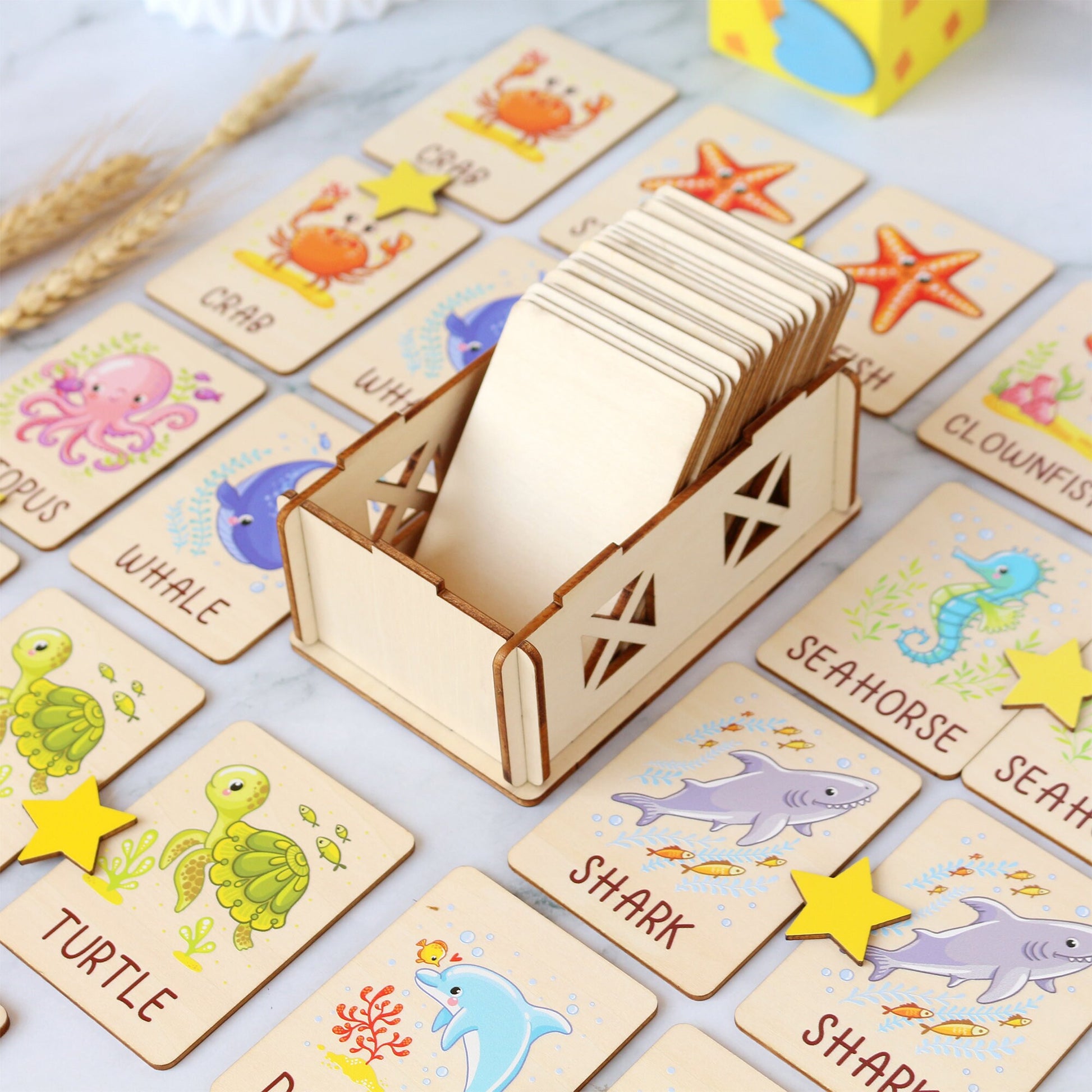 Memory Game for Kids - Matching Cards - Wood Montessori Toys - Learning Toys For Toddlers - Farm Animals Matching Cards- Gift for Kids