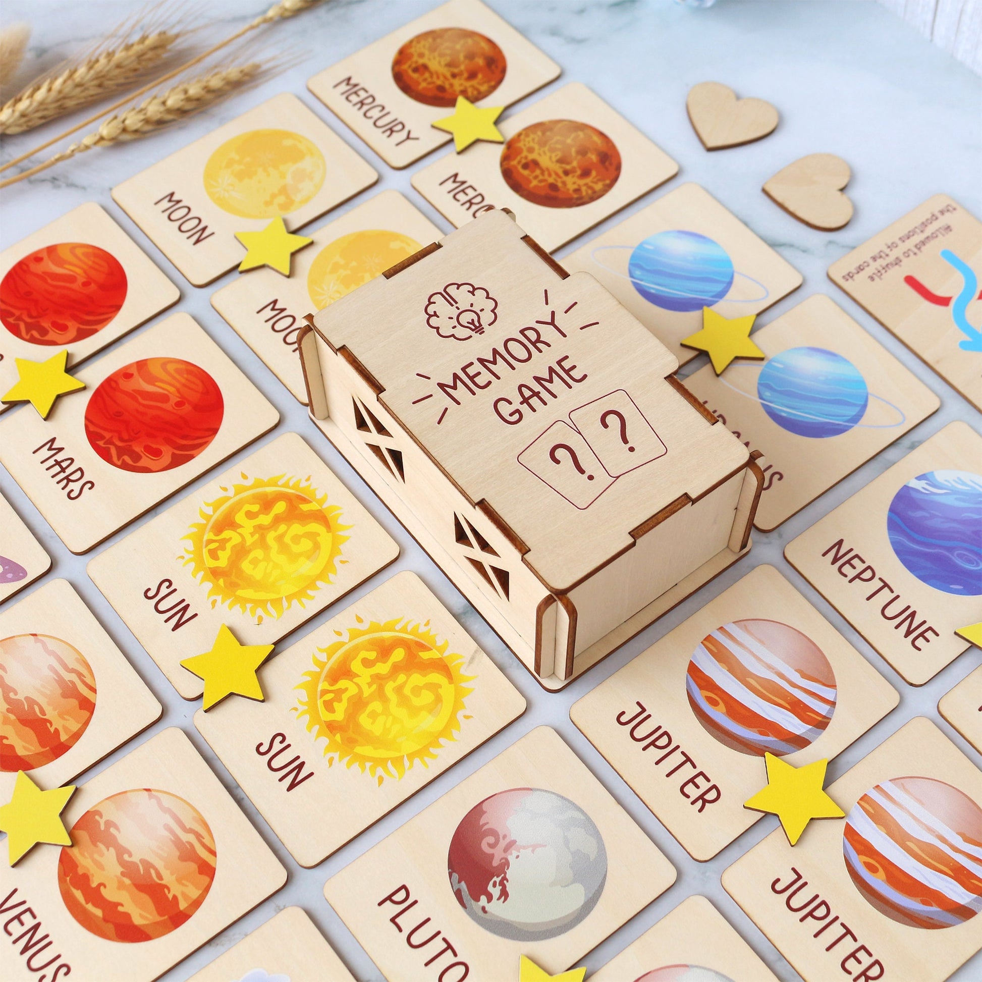 Memory Game for Kids - Matching Cards - Wood Montessori Toys - Learning Toys For Toddlers - Farm Animals Matching Cards- Gifts for Kids