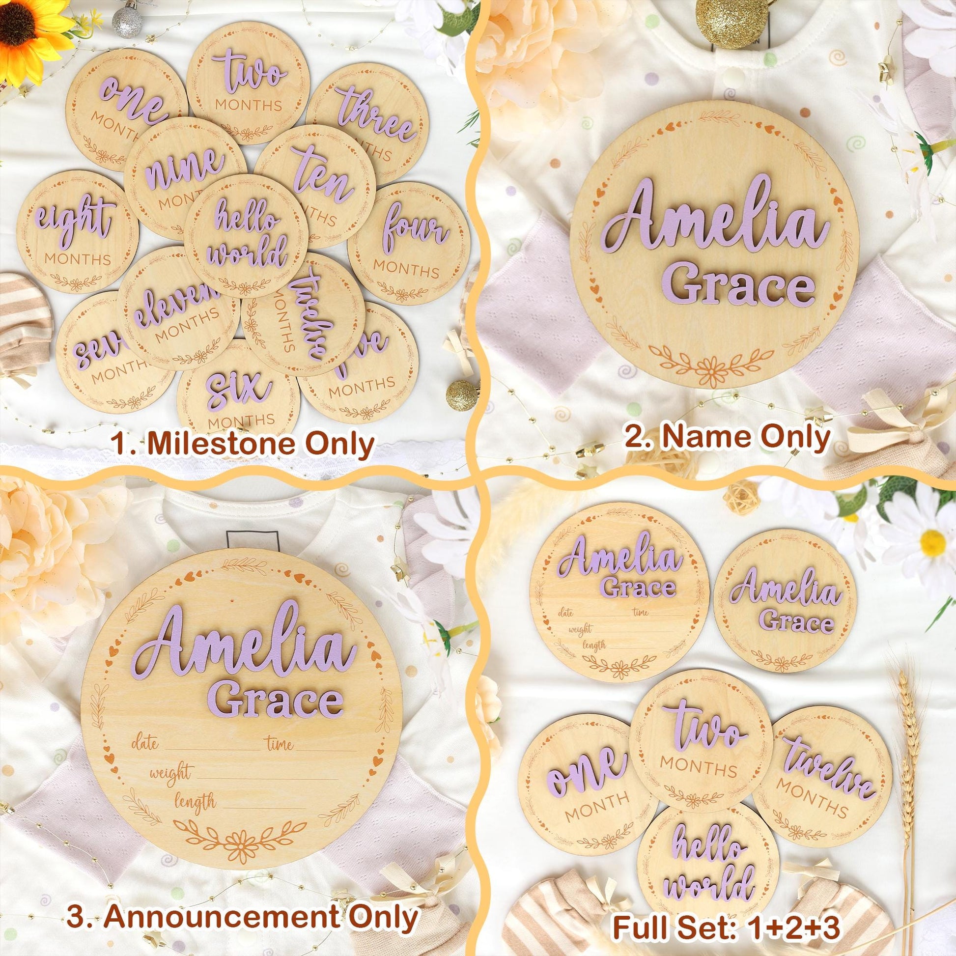 Baby Milestone Cards Personalized Monthly Milestone Baby Name Sign Baby Announcement Sign Baby Month Photo Signs Baby Gift Baby Shower Gift