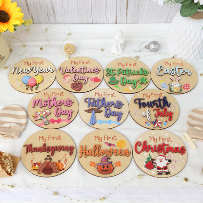 Baby Milestone Cards My First Holiday Milestones Baby Photo Props Baby Gift Baby Shower Gift Baby First Mothers Day Baby First Christmas Day
