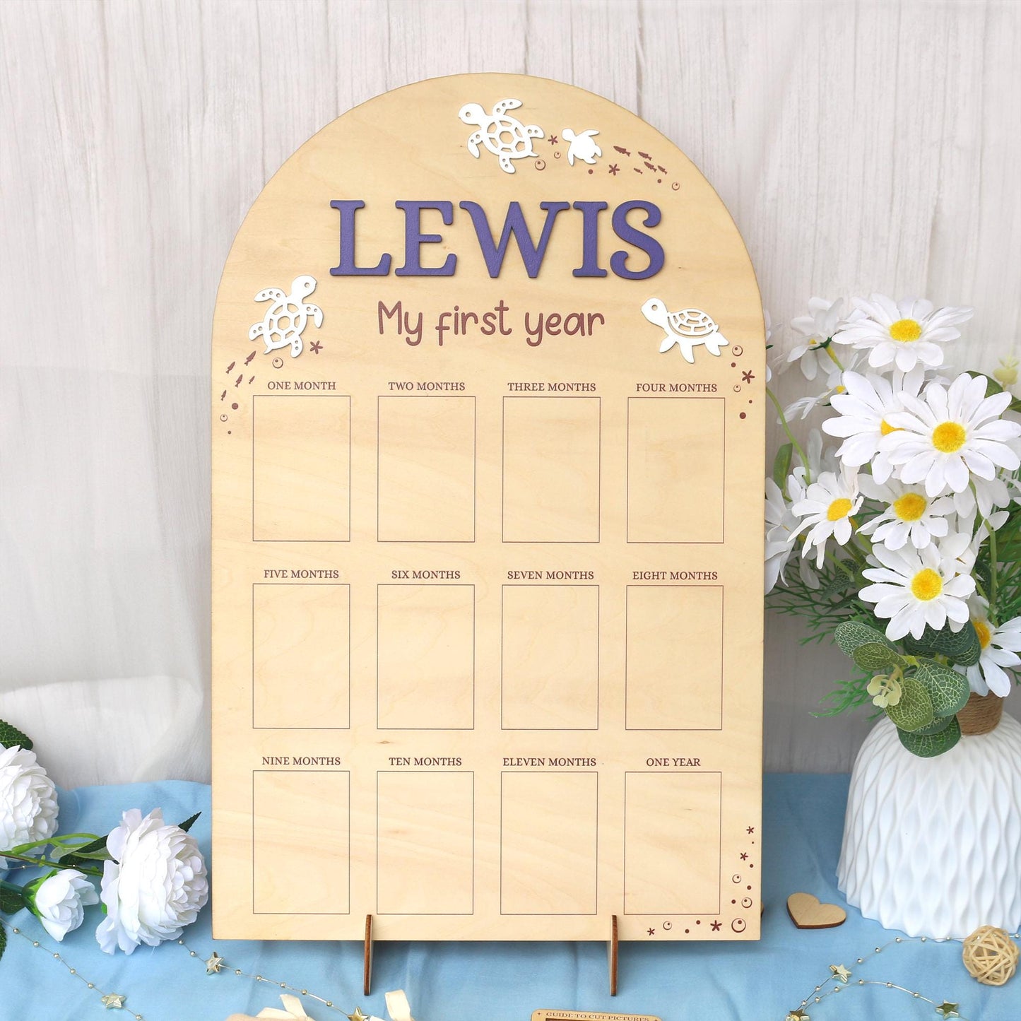 One Year of Photo Board, First Year Photo Board, 1st Birthday Photo Collage, Baby's First Year Sign, First Birthday Gift, Baby Shower Gift