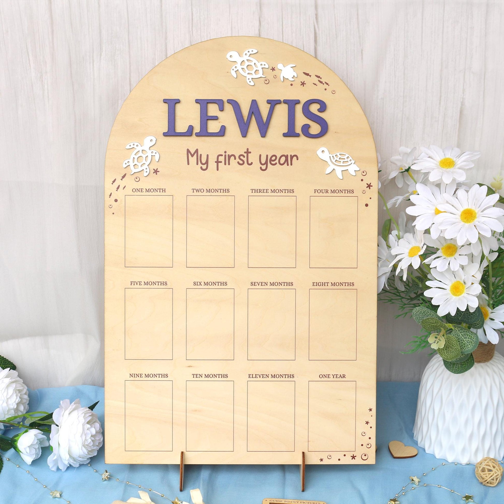 One Year of Photo Board, First Year Photo Board, 1st Birthday Photo Collage, Baby's First Year Sign, First Birthday Gift, Baby Shower Gift