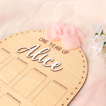 One Year of Photo Board, 1st Birthday Photo Collage, Baby's First Year Sign, First Birthday Decorations Girl, Milestone Board, Baby Gift