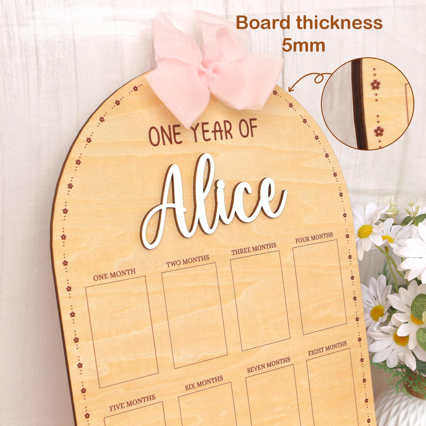 One Year of Photo Board, 1st Birthday Photo Collage, Baby's First Year Sign, First Birthday Decorations Girl, Milestone Board, Baby Gift