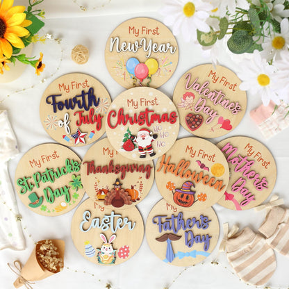 Baby Milestone Cards My First Holiday Milestones Baby Photo Props Baby Gift Baby Shower Gift Baby First Mothers Day Baby First Christmas Day
