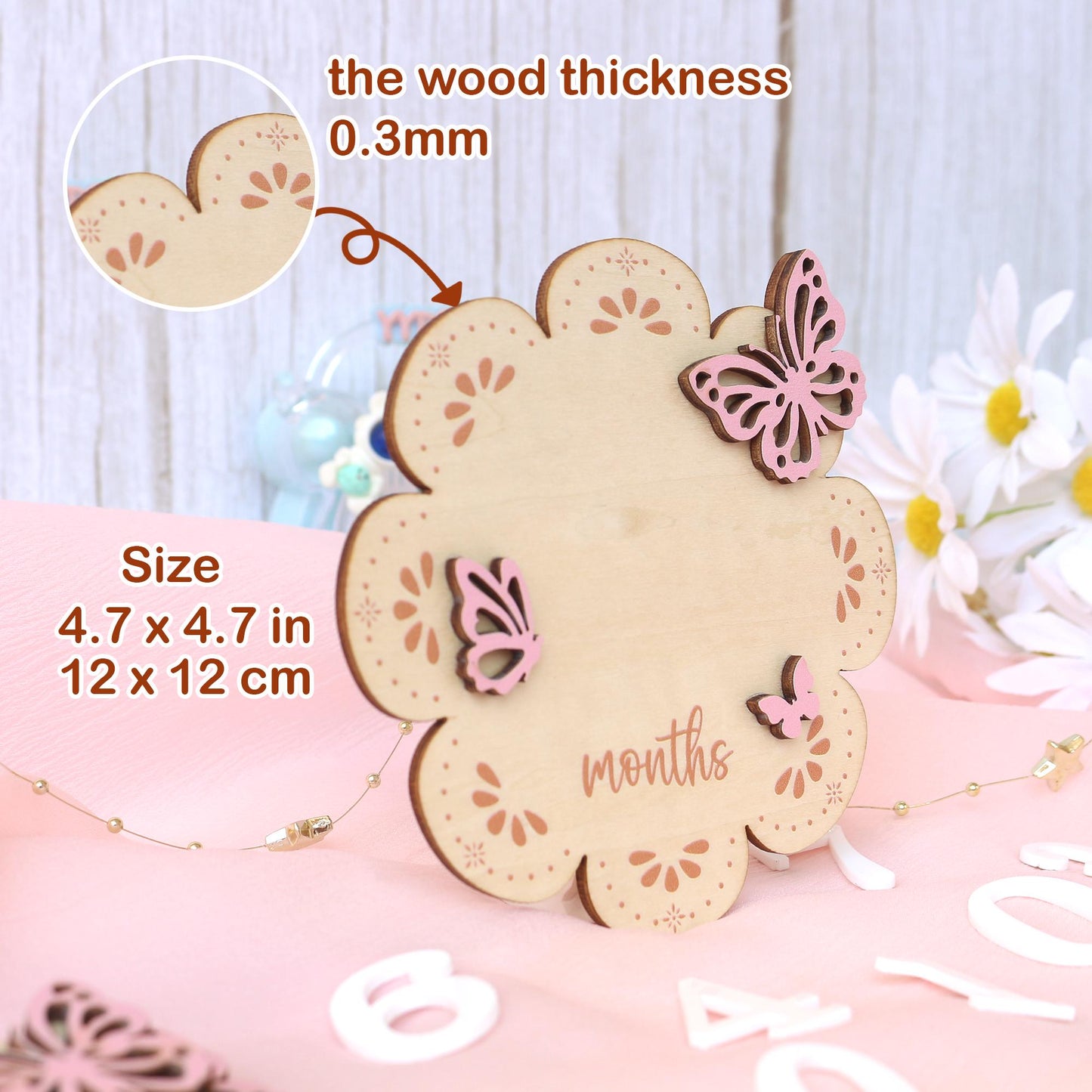 Milestone Marker Baby Girl Monthly Milestone Butterfly Name Sign for Hospital Baby Announcement Sign Baby Photo Signs Baby Shower Gift