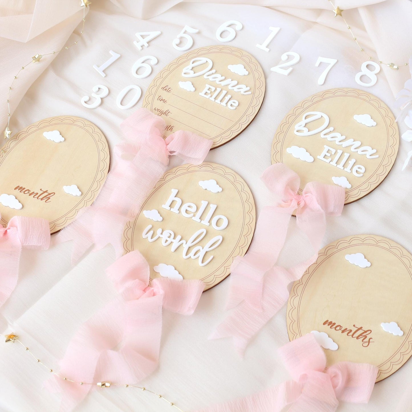 Baby Monthly Milestone Baby Girl Name Sign Baby Girl Announcement Sign for Hospital Baby Photo Signs Baby Gift Baby Shower Gift