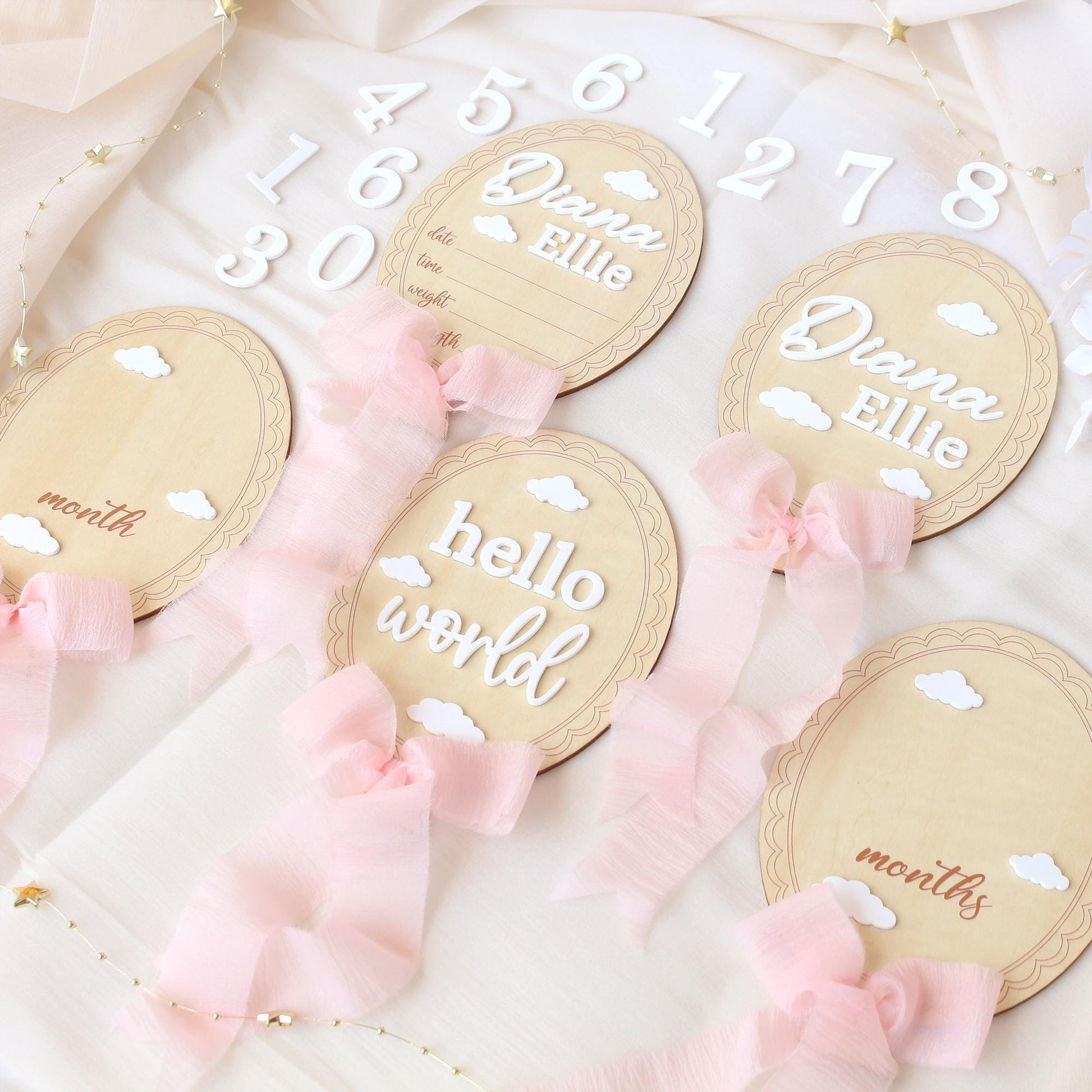 Baby Monthly Milestone Baby Girl Name Sign Baby Girl Announcement Sign for Hospital Baby Photo Signs Baby Gift Baby Shower Gift