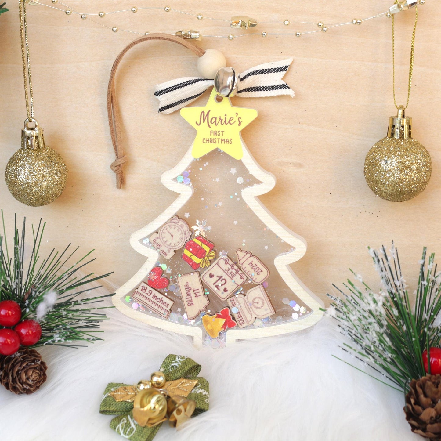 Personalized  Baby's First Christmas Ornament, Baby 1st Christmas Ornament, Custom Newborn Gift, Shake Babies Ornament, Baby Keepsake