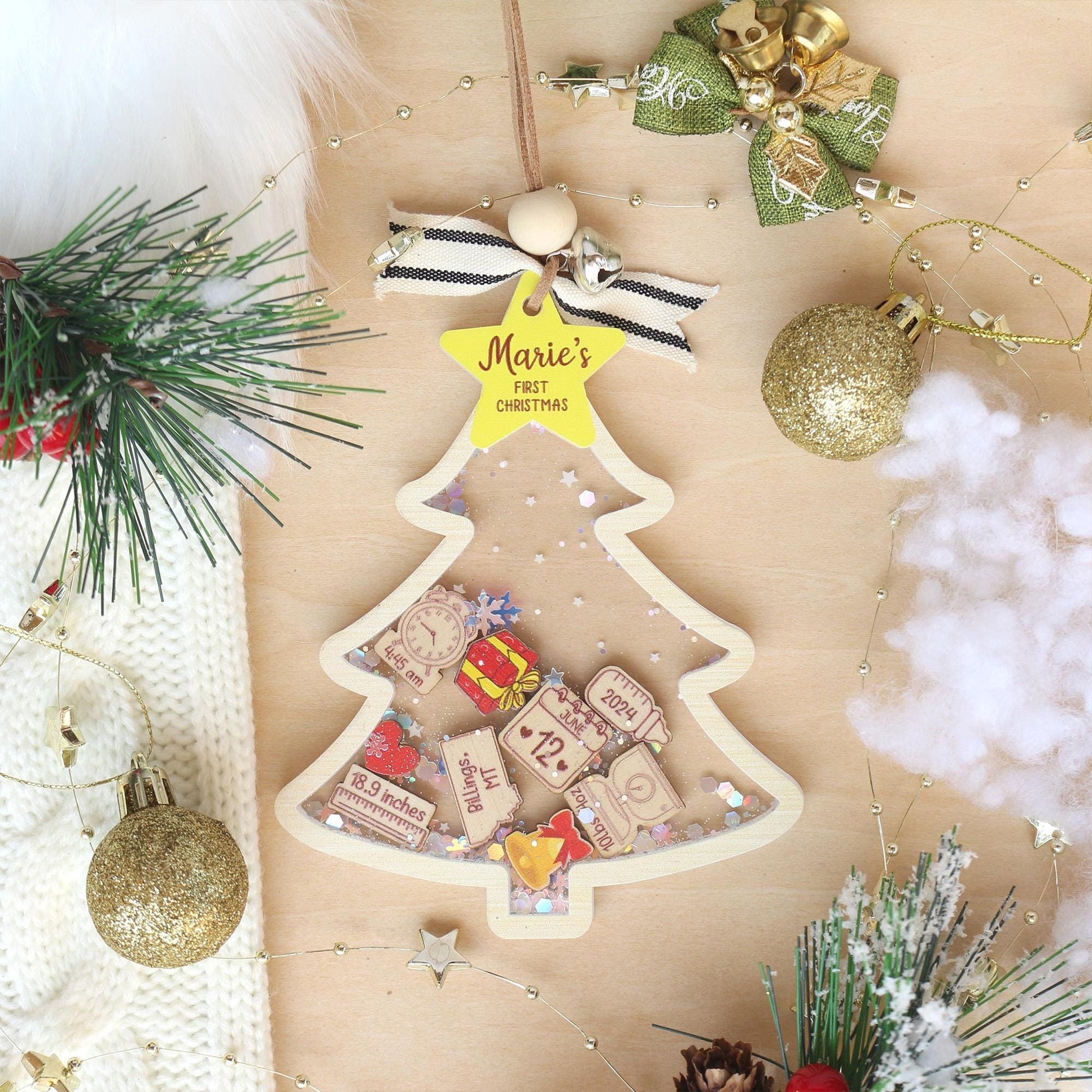 Personalized  Baby's First Christmas Ornament, Baby 1st Christmas Ornament, Custom Newborn Gift, Shake Babies Ornament, Baby Keepsake