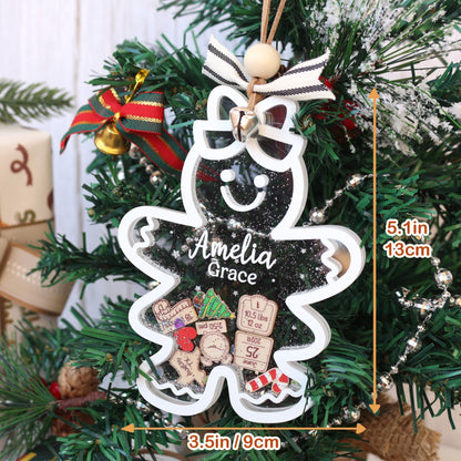 Personalized Baby First Christmas Ornament, Baby 1st Christmas Ornament, Cute Gingerbread Shake Baby Ornament, Newborn Gift, Christmas Decor