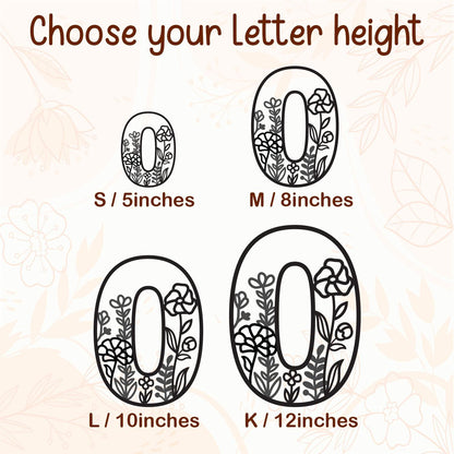 Wooden Nursery Name Sign Floral Rainbow Name Sign Wildflower Wall Letters Layered 3D Wall Art Nursery Decor Baby Girl Shower Gift