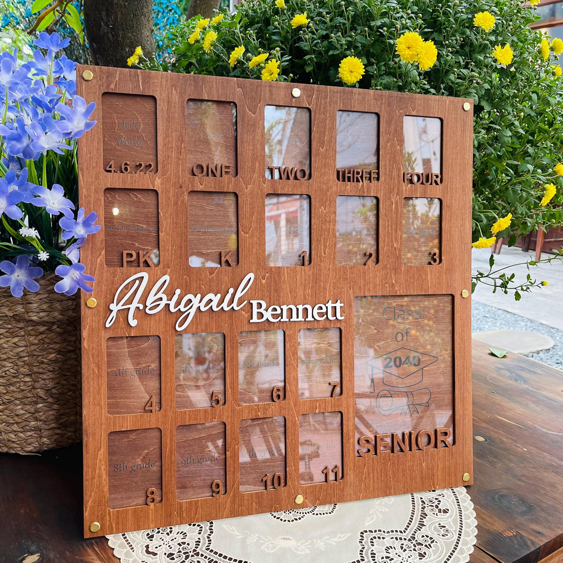 LARGE School Picture Frame, Birth through Graduation School Years Photo Frame, Personalized Grade School Photo Frame, Senior Picture Gift