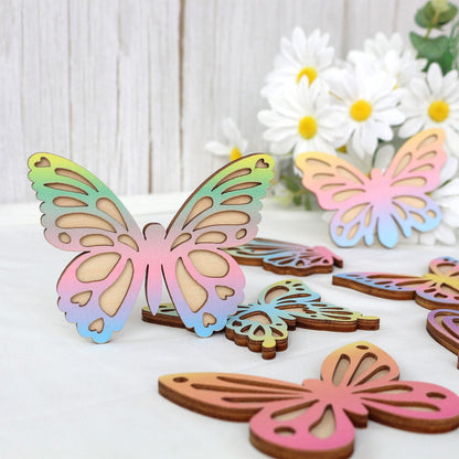 Wooden Wall Butterflies Décor for Kids Room (7pack)  Natural Plywood, Boho Nursery Wall Art, Woodland Baby Shower Gift