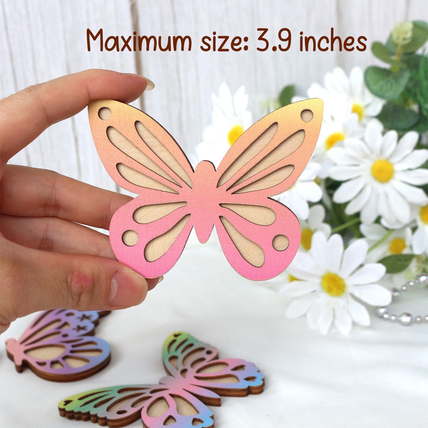 Wooden Wall Butterflies Décor for Kids Room (7pack)  Natural Plywood, Boho Nursery Wall Art, Woodland Baby Shower Gift