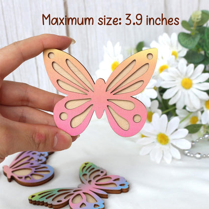 Wooden Wall Butterflies Décor for Kids Room (7pack)  Natural Plywood, Boho Nursery Wall Art, Woodland Baby Shower Gift