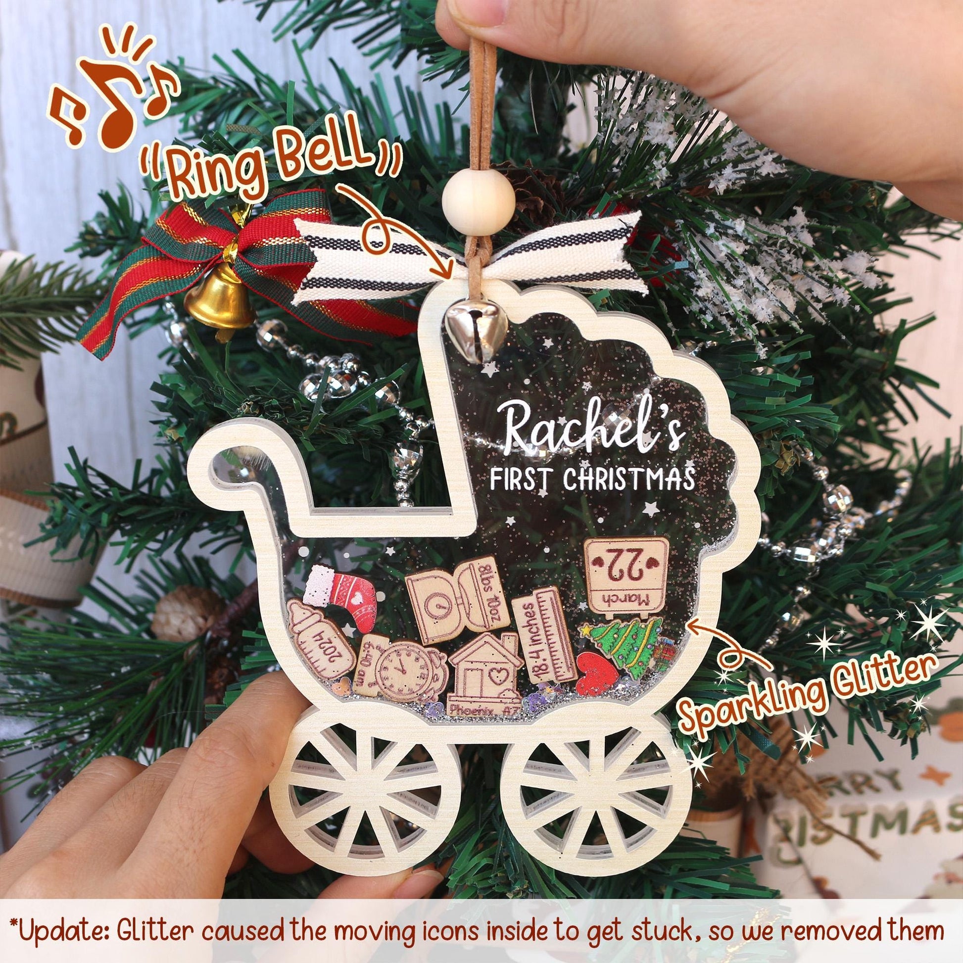 Personalized Baby First Christmas Ornament, Baby 1st Christmas Ornament, Custom Baby Name, Newborn Gift, Shake Babies Ornament