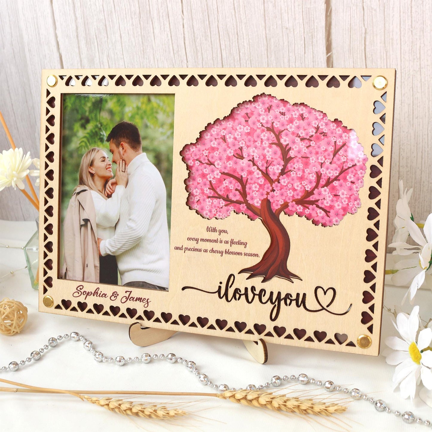 Picture Frame Personalized Photo Frame With Your Favorite Quote or Message Unique Gift for Anniversary, Wedding Decor, Valentines Day