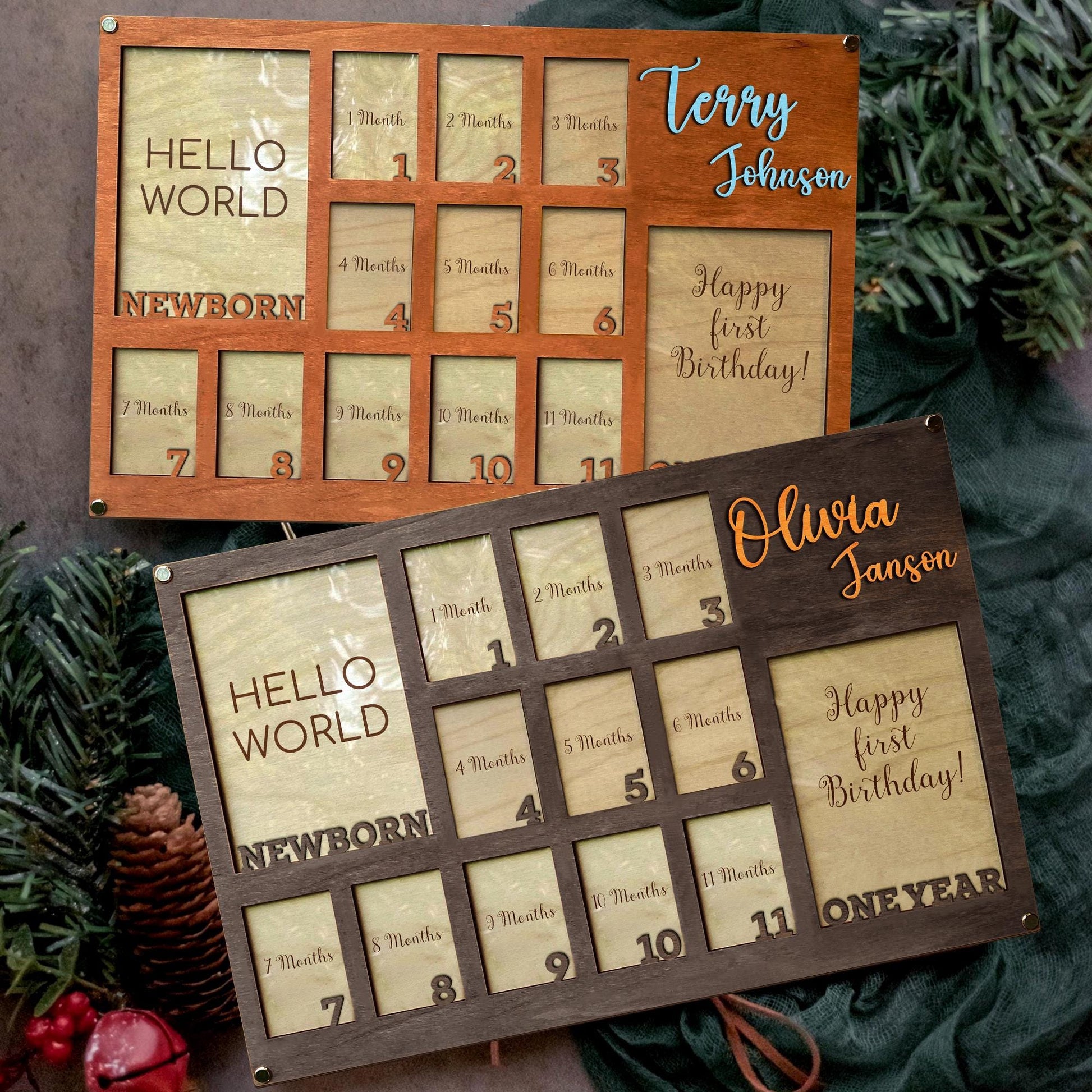 Baby First Year Picture Frame, Newborn To One Year Picture Frame, Baby Photo Frame, Newborn Photo Frame Baby Monthly Milestone Picture Frame