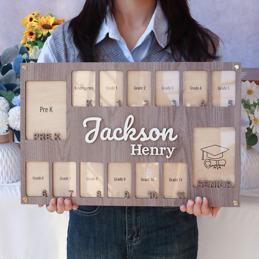 Pre K to Senior School Picture Frame, School Years Photo Frame, Personalized Grade School Photo Frame, Graduation Frame, Senior Picture Gift