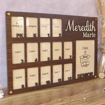 School Picture Frame, PreK to Senior School Years Photo Frame, Personalized Grade School Photo Frame, Graduation Frame, Senior Picture Gift