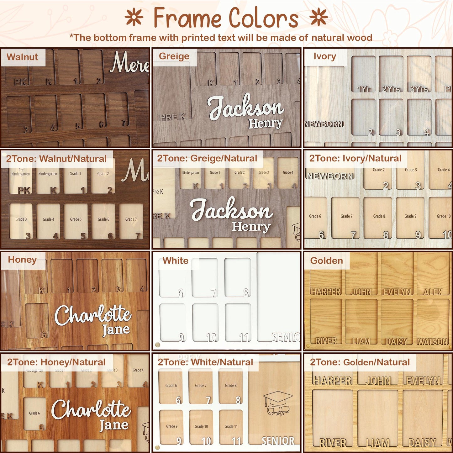 Grandchildren Picture Frame, Personalized with names, 2-10 kids, Grandkid photos, Grandparents Gift, Mother's Day Gifts