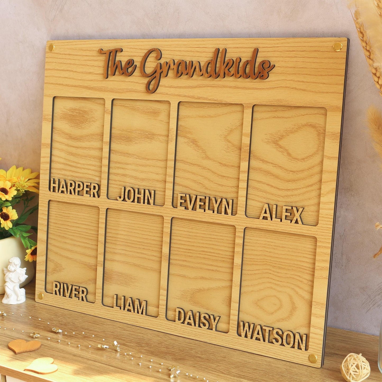 Grandchildren Picture Frame, Personalized with names, 2-10 kids, Grandkid photos, Grandparents Gift, Mother's Day Gifts
