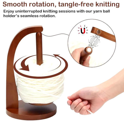 Magnetic yarn holder for knitting and crochet,Crochet Yarn Ball Spinner,Rotating Magnetic Wooden Yarn Holder,Wood Yarn Rack,Knitting Lovers